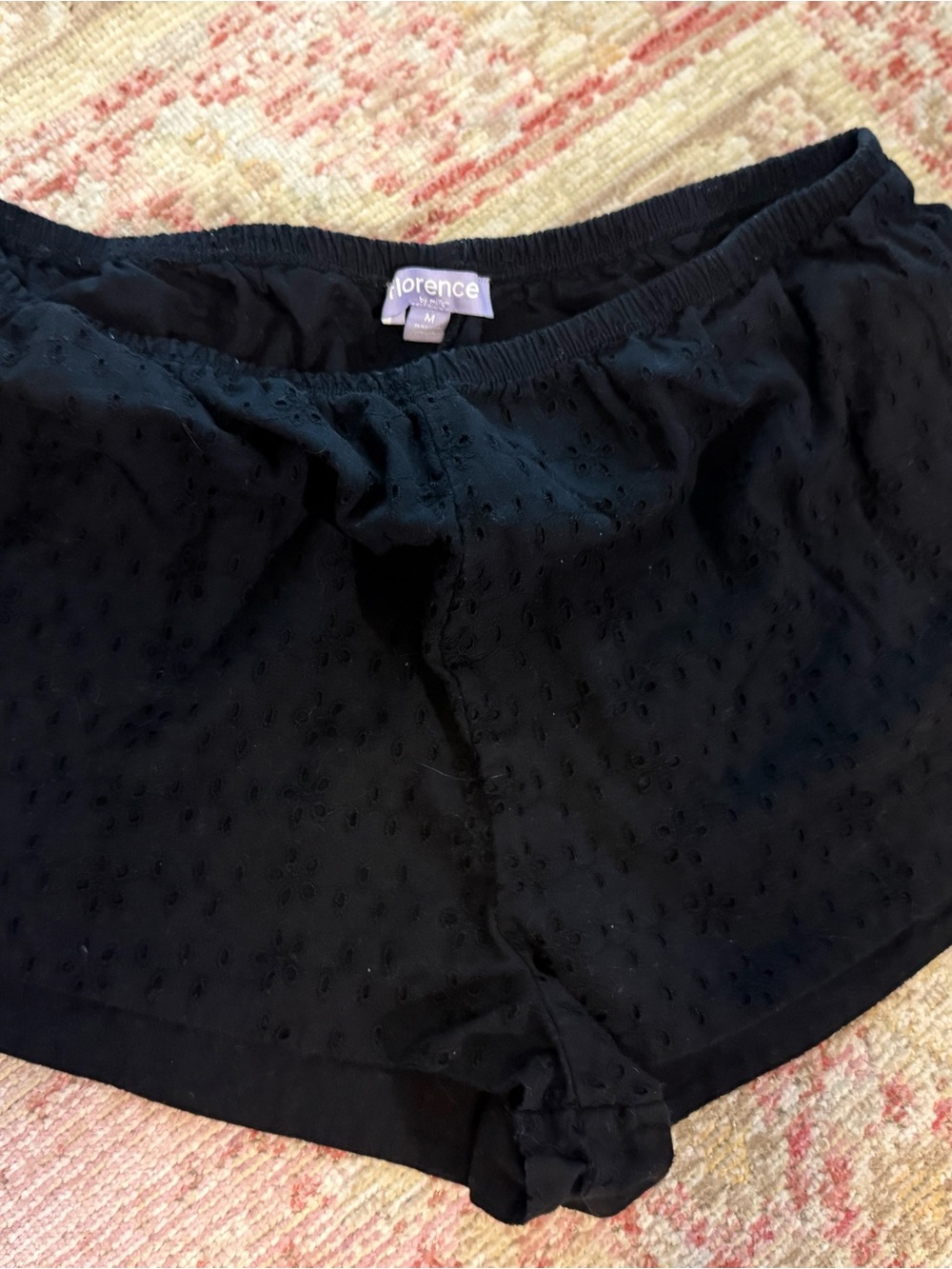 Florence Black Swiss Dot Sleep Shorts